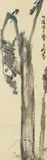Gao Qifeng. Lingnan School, Gao Qifeng. Lingnan School, Singing bird on banana tree. Hanging scroll. Ink and colour on paper. Inscription with a dedication to Hedao boshi, signed Qifeng and sealed Qifeng buxiu, Lingnan gao weng and one more seal