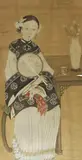and Anonymous, Anonymous. Qing dynasty, Palace lady with fan. Hanging scroll. Ink and colour on paper. Inscribed on the fan, dated cyclically renwu (1702/1762 ), signed Xingwu and four small seals. Qing dynasty