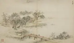 Various Artists, Various painters. Qing dynasty and later, a) Elegant palace lady with bronze mirror. Hanging scroll. Ink and colour on silk