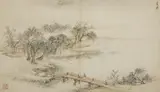 Various painters. Qing dynasty and later by Various Artists, a) Elegant palace lady with bronze mirror. Hanging scroll. Ink and colour on silk, sold Jun 2015