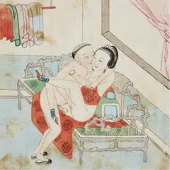 Anonymous. Around 1900 by and Anonymous, Five small erotic paintings. Ink and colour on silk. Around 1900. (5), sold Jun 2015