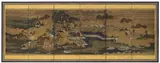 Anonymer Maler des 19. Jh., A six-panel screen of Itsukushima by an anonymous painter. 17th/18th century
