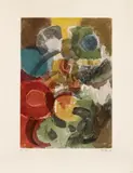 Ernst Wilhelm Nay, Farbaquatinta 1958-1, Karneol, 1958, Colour aquatint etching on card