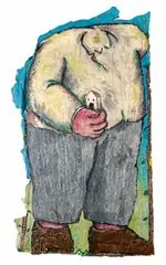 Jean-Charles Blais, Untitled, 1982, Mixed media on ripped poster. Approx