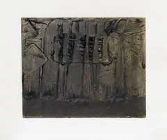 Tafel by Herbert Zangs, Circa 1960, Mixed media on canvas, sold May 2015