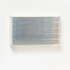 Untitled by Adolf Luther, 1972, Mirror object: 5 semi-transparent mirrors in front of mirrors on panel. In plexiglass box, sold May 2015