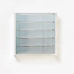 Untitled by Adolf Luther, 1976, Mirror object: 5 semi-transparent mirrors in front of mirrors on panel. In plexiglass box, sold May 2015
