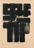 Pierre Soulages, Eau-forte n° 10 b, 1957, Aquatint etching on Arches card