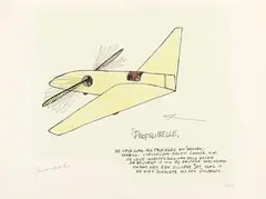 Panamarenko, 5 Graphics (Probslibelle, Helicopter, U-Control, Polistes, Scotch Gambit), 1975, 5 colour silkscreens on card. Each