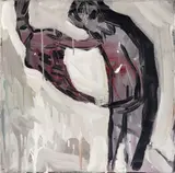 Walter Dahn, Untitled (Mol. 26), 1981, Oil on cotton fabric