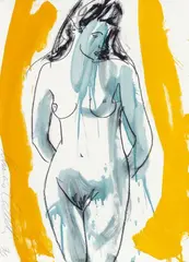 Luciano Castelli, Untitled (Alexandra), 1990, Oil and oil crayon on card. Approx