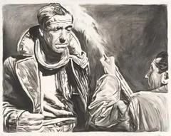 Dear David Johnson... by Rinus Van de Velde, 2011, Sibirian charcoal on paper, sold May 2015