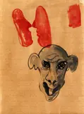 Rosemarie Trockel, Untitled, 1985, Mixed media on ruled paper