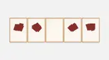 Mennigebilder - Serie F (32-36) by Imi Knoebel, 1992, 5-piece work: 4 works anti-rust paint and 1 work acrylic on card resp. Each under stencilled card. Each, sold May 2015
