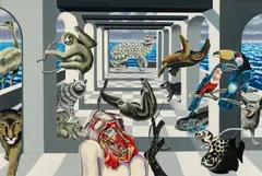 Erró, Formentera (Perspectives), 1971, Oil on canvas