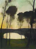 Lesser Ury, Abendstimmung am Grunewaldsee