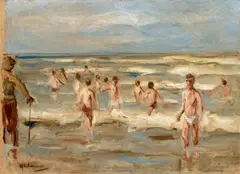Badende Knaben by Max Liebermann, 1899, Oil on board, sold May 2015