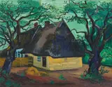 Max Pechstein, Pommersche Fischerkaten, 1928, Oil on canvas