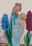 Emil Nolde, Madonnenfigur und Hyazinthen