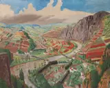 Erich Heckel, Landschaft im Nahetal, 1930, Oil on canvas, mounted on panel