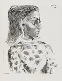 Buste au Corsage à Carreaux by Pablo Picasso, 1957, Lithograph on wove paper with watermark "Arches", sold May 2015