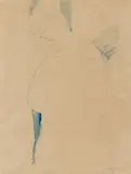 Amedeo Modigliani, Odalisque bleu (Odalisca blu), 1917/ 1918, Watercolour on thin, chamois-coloured drawing paper 53.5/