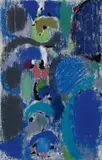 Max Ackermann, Hymne, 1958, Pastel on blueish laid paper