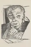 Max Beckmann, Selbstbildnis (of: Die Hölle), 1918/1919, Lithograph on laid paper with (fragmented) watermark "Original Han Linen P & H"