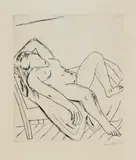 Max Beckmann, Liegende, 1922, Etching on Japan paper
