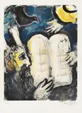 Marc Chagall, Moïse et les tables de la loi, 1962, Colour lithograph on wove paper with watermark "ARCHES"