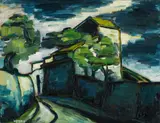 Walter Dexel, Italienisches Bauernhaus an einer Straße bei Florenz