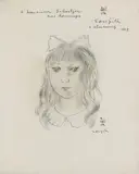 Fillette à la collerette by Léonard-Tsuguharu Foujita, 1929, Pen and ink drawing, washed, on firm laid paper with watermark "DEVAMBEZ", offered May 2015
