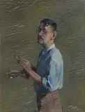 Conrad Felixmüller, Selbstbildnis, malend