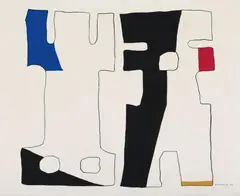 Werner Graeff, TWISWABU (weißgrundig), 1970, Casein tempera on cotton