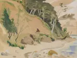 Fördeküste by Erich Heckel, 1939, Watercolour, gouache and coloured chalk on ribbed laid paper, sold May 2015
