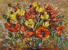 Iris und Mohn by Hannah Höch, 1936, Oil on canvas, sold May 2015