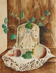 Kurt Lewy, Stilleben mit Madonnenbildnis (Hausaltar), Probably 1920s, Watercolour over preparatory pencil drawing on heavy watercolour laid paper