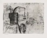 Emil Nolde, Hamburg, Hafen (Kran), 1910, Etching on hand-made laid paper with watermark "VAN GELDER ZONEN"