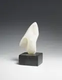 Nunez del Prado, Untitled, Alabaster sculpture Height 16.9. Mounted on black stone base (