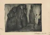 Max Pechstein, Erwartung, 1908, Etching in dark green on firm laid card