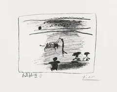 Les Banderilles by Pablo Picasso, 1961, Lithograph on wove paper with watermark "Arches", sold May 2015