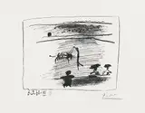 Les Banderilles by Pablo Picasso, 1961, Lithograph on wove paper with watermark "Arches", sold May 2015