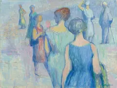 Rudolf Riester, Figuren im Raum, 1962, Oil and tempera on canvas
