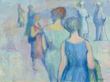 Rudolf Riester, Figuren im Raum, 1962, Oil and tempera on canvas