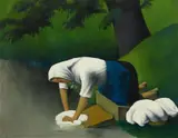 Tobeen, La Laveuse / Lavandière, Circa 1920, Oil on board