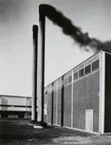 Franz Lazi, Taschentuchfabrik Blumberg, Architekt Egon Eiermann [Handkerchief factory Blumberg, architect Egon Eiermann], 1951, Vintage ferrotyped gelatin silver print on Agfa-Brovira paper