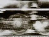 Lokomotive (Locomotives) by Peter Keetman, 1958, Ferrotyped gelatin silver print on Agfa paper, printed later, sold May 2015