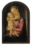 Madonna with Child by studio of Jacopo del Sellaio, Oil on panel (parquetted), sold May 2015