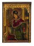 Spanish School ca. 1500, Saint Hubert, Oil on panel