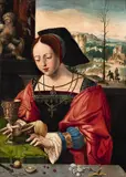 Saint Mary Magdalene by Master of the Female Halflengths, Oil on panel (parquetted), offered May 2015